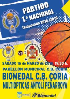 Hoy toca Peñarroya, 19:30 Polideportivo Municipal CB Coria