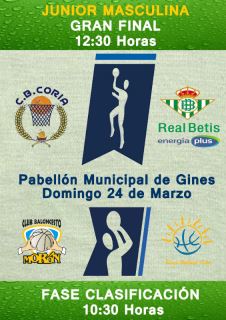 Gran Final Junior Masculina: Biomedal Club Baloncesto Coria Vs Real Betis Energía Plus 