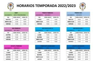 HORARIOS TEMPORADA 2022/2023