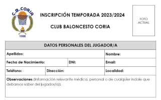 INSCRIPCIONES TEMPORADA 2023/2024